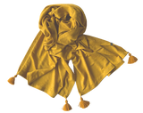 (A) Leinenschal mit Tasseln gelb