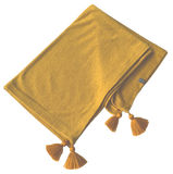 (A) Leinenschal mit Tasseln gelb