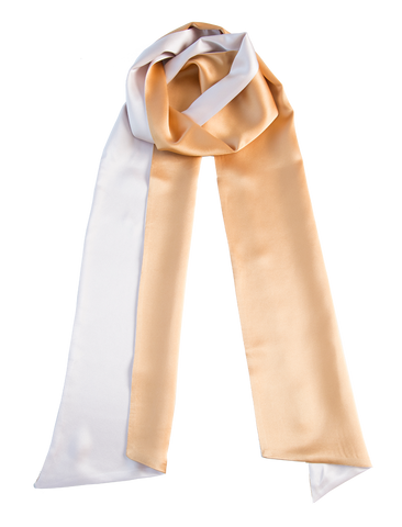 Langschal schmal - Apricotgold und Rosé