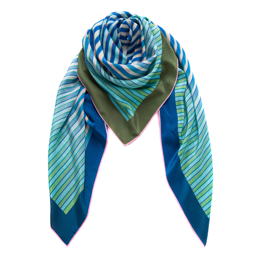 Carré maxi (a)- Merging Stripes Blue 130
