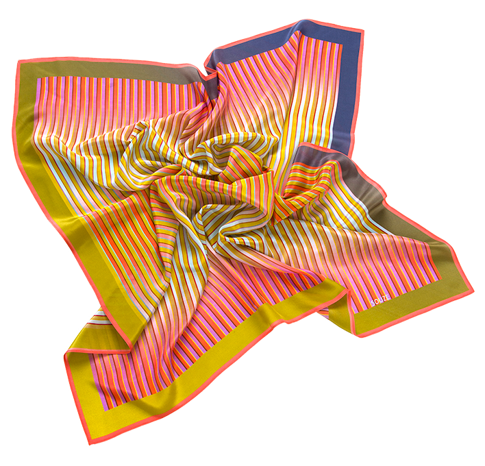 Carré Midi 120 (a)- Merging Stripes red